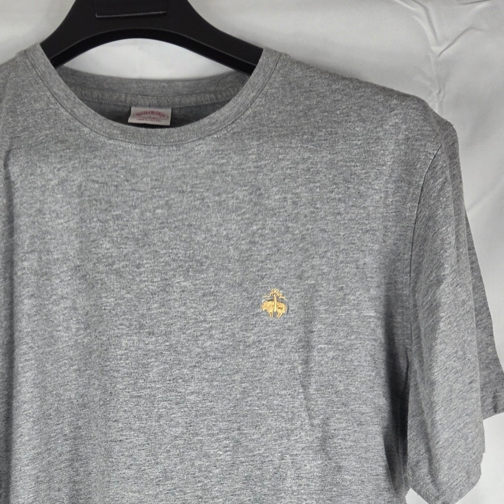 Brooks Brothers 1818 Mens Gray Cotton Crew Neck T-Shirt Golden Fleece Logo Large